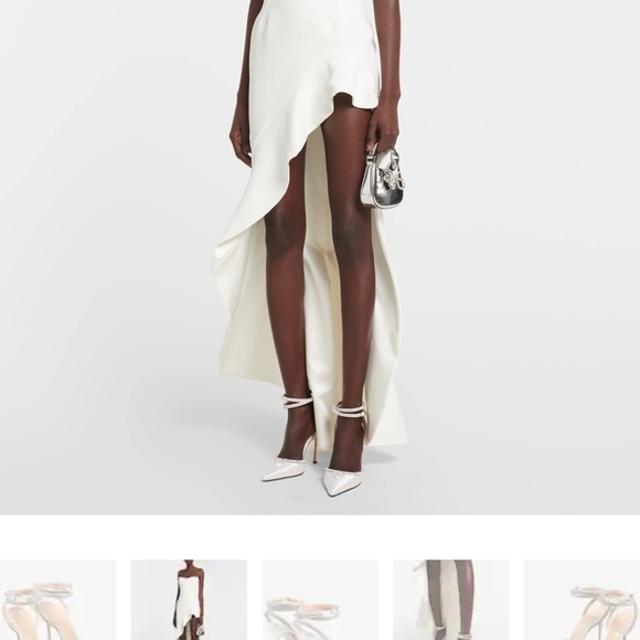 Mach & Mach Heart Embellished Satin Pumps - Picture 2 of 10